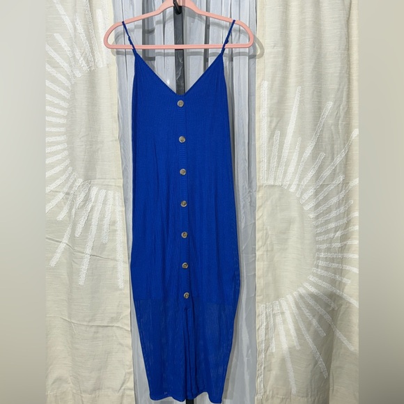 Express Big Button Ribbed Midi Tank Dress - Picture 3 of 5